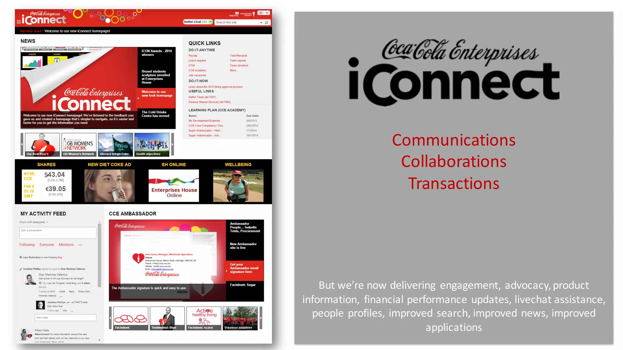 Coca-Cola’s iConnect intranet portal 