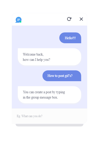 An example of help chat bot’