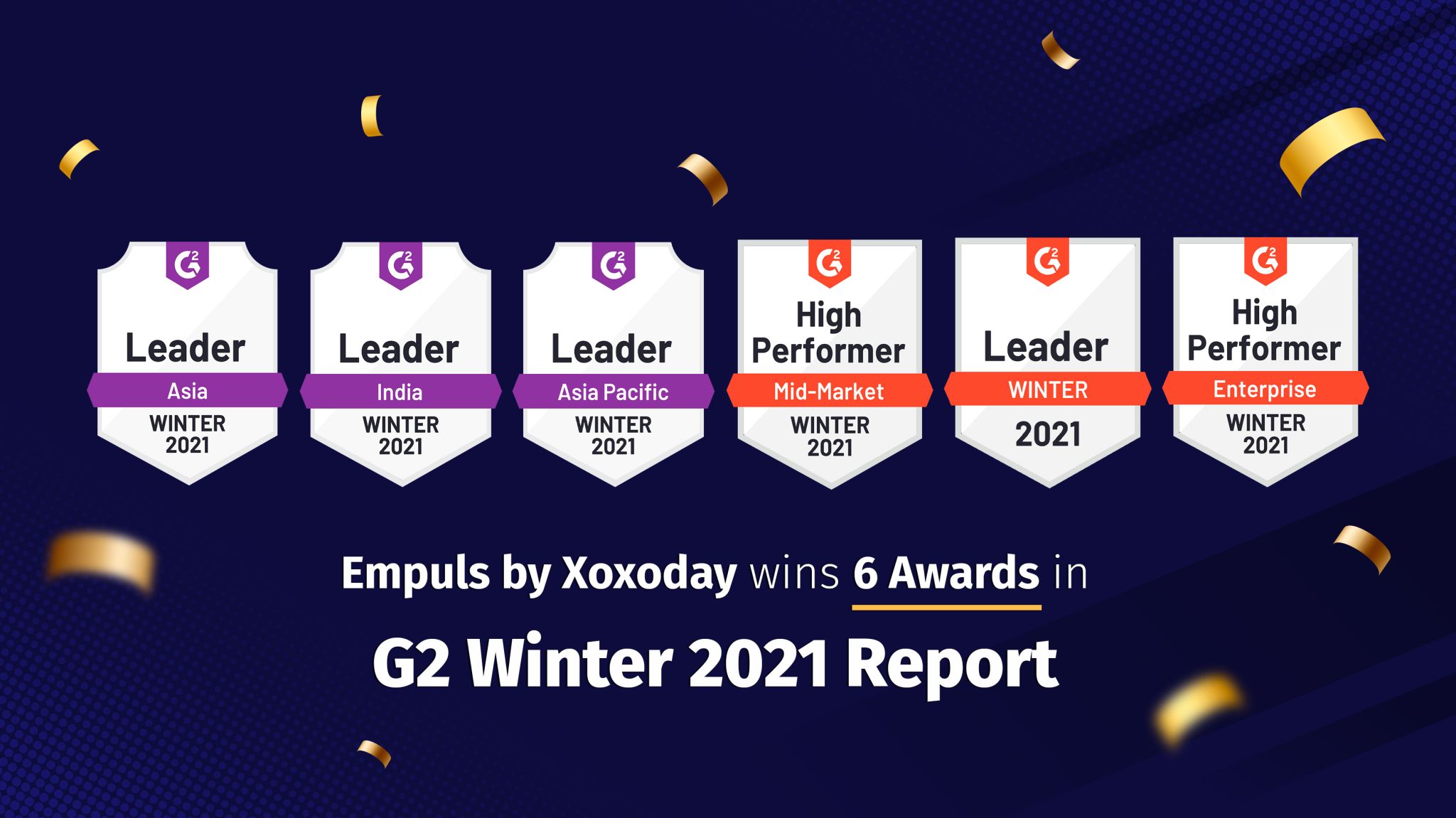 Empuls eins 6 awards in G2 winter 2021 report