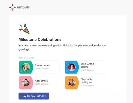 milestone celebrations on empuls