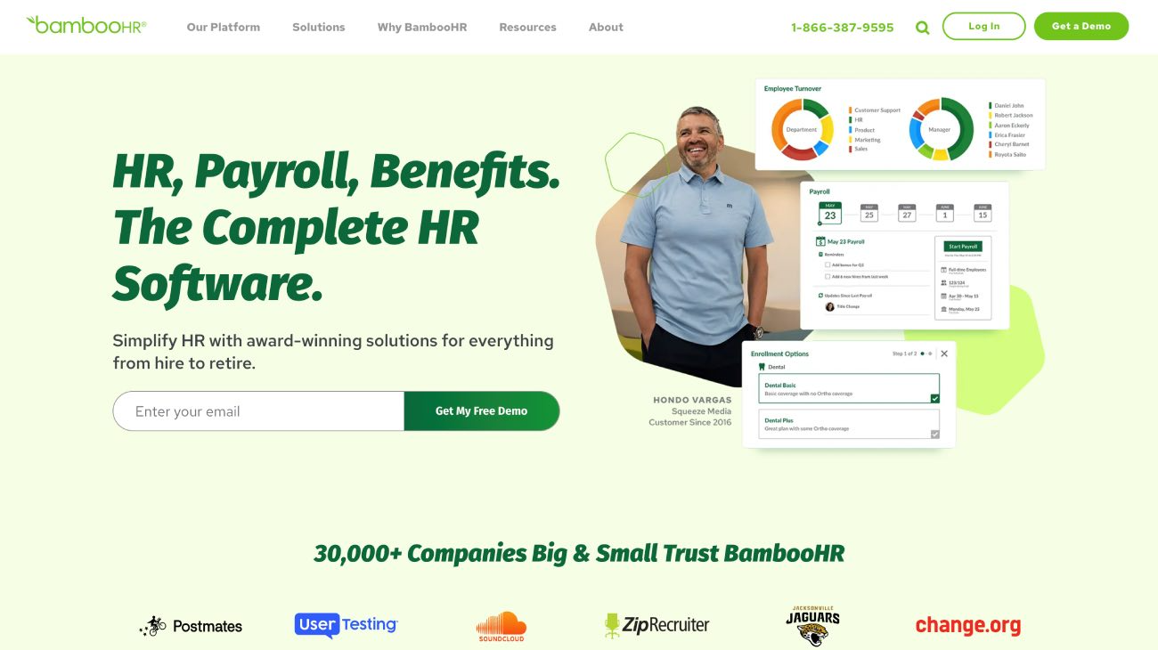 BambooHR for payroll and benefits management