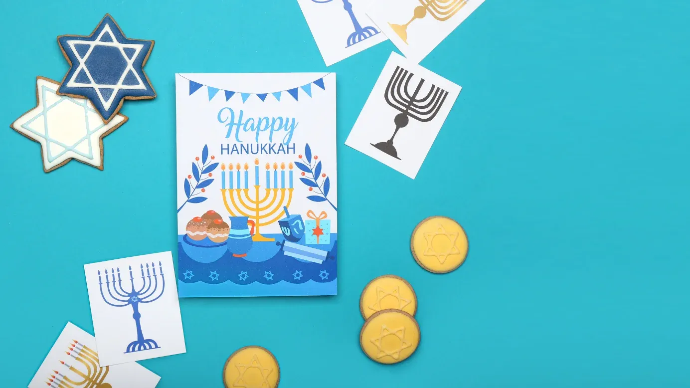 Festive Hanukkah banners