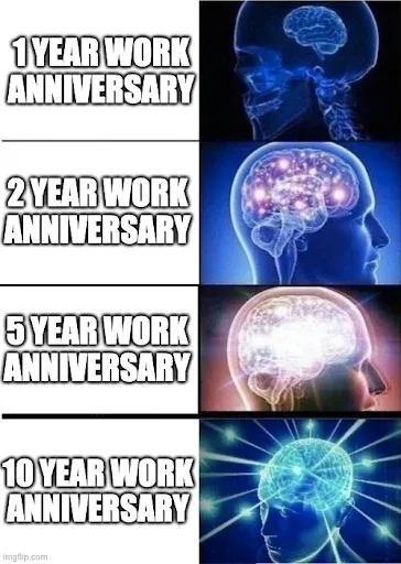 work anniversary meme