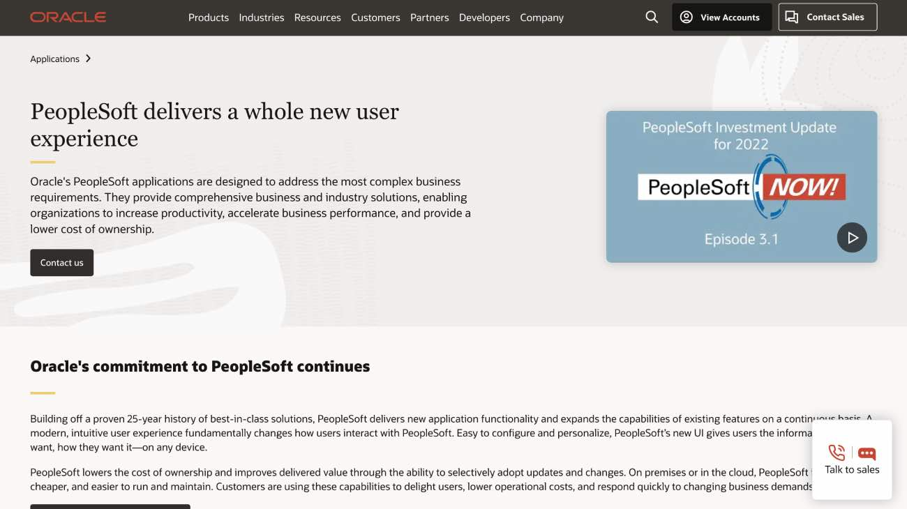 PeopleSoft - Sistema de gestión de recursos humanos