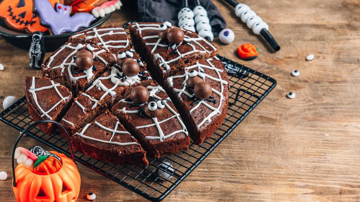 Tarta de chocolate y telaraña