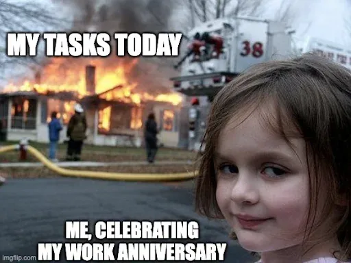 meme del aniversario del trabajo