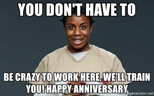 work anniversary meme