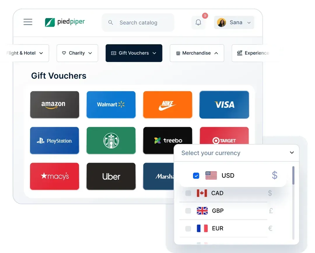 Gift cards - Dashboard