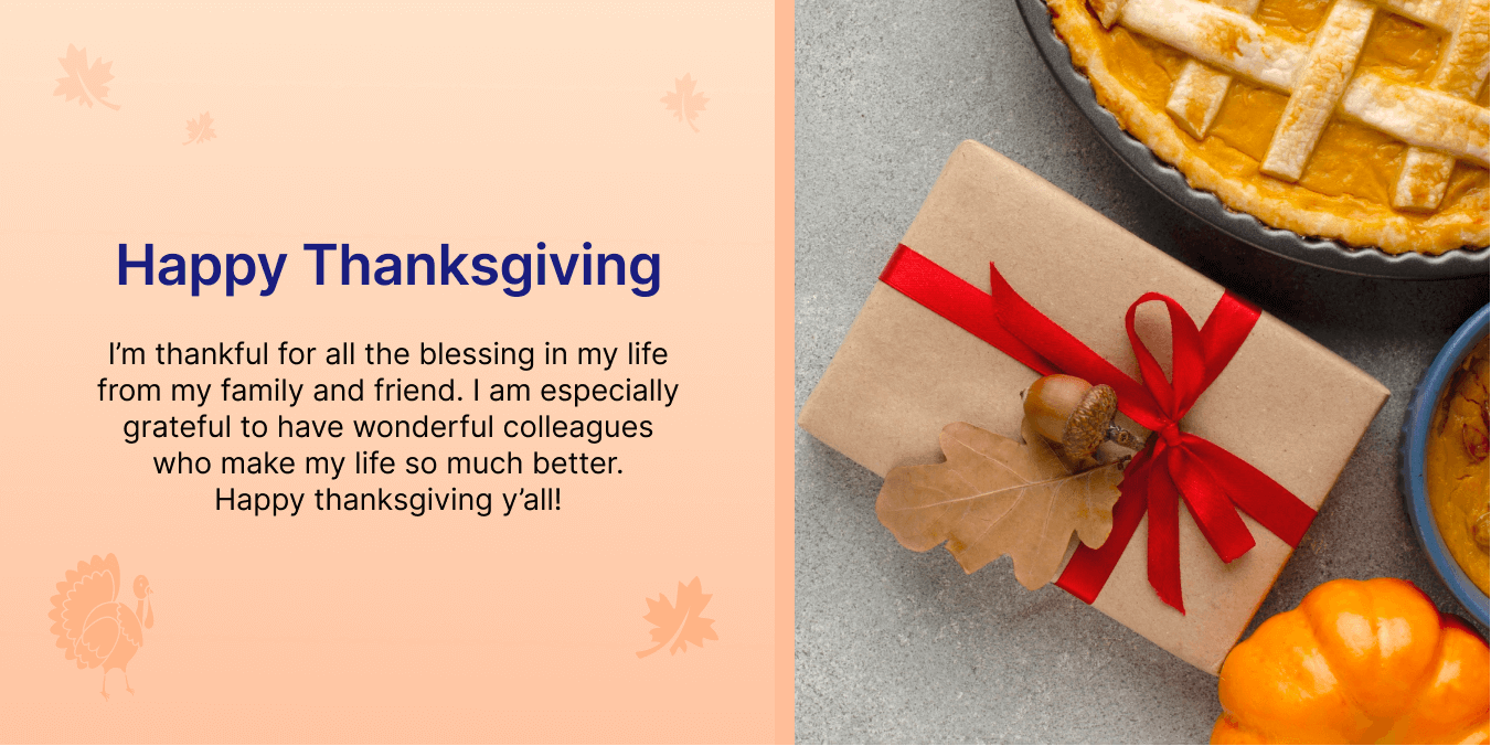 Vœux de Thanksgiving aux collègues de travail