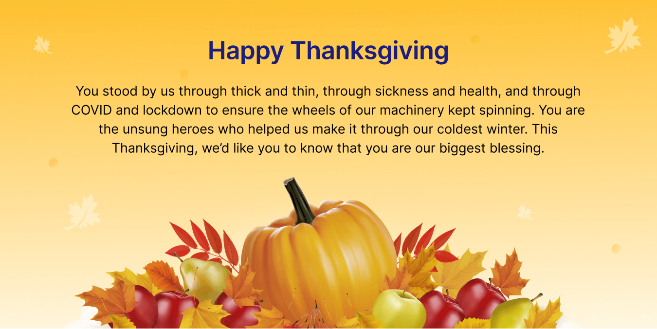 Vœux de Thanksgiving pour les employés