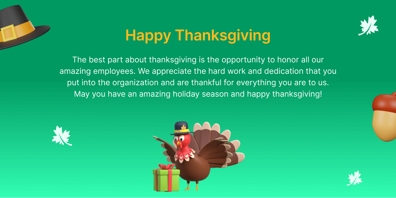 meilleur message de Thanksgiving aux employés
