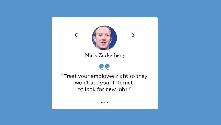 Riconoscimento dei dipendenti Citazione di Mark Zuckerberg