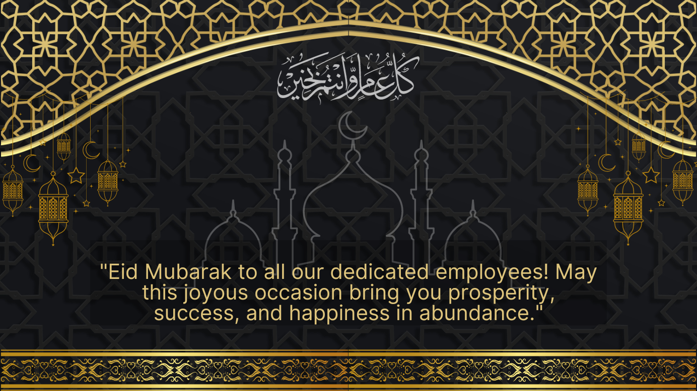 Auguri e saluti di Eid per i dipendenti